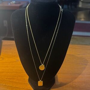 Madewell Etched Coin Layered Necklace Set